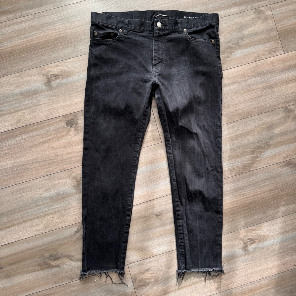 Saint Laurent Black Distressed Men's Pants